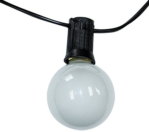 String Light Company Party Light 100-Ft Globe String Lights with 98 Sockets and 98 Frosted G40 Bulbs, 18 Gauge Black Cord