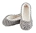 MIXIN Women's Ballet Slippers Fleece House Shoes Indoor Ballerina Flats with Terry Lining Plush Grey 7