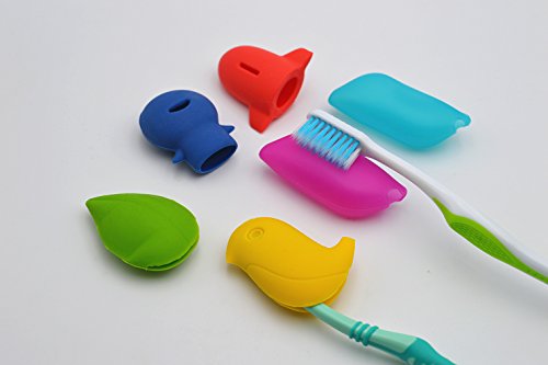 Toothbrush Holders Covers Protective Case Anti-Bacterial Hygienic Silicone for Home Daily Bathroom Travel Outdoor Camping Sport Running Hiking Accessories 6 Pcs - Thumbnail 4