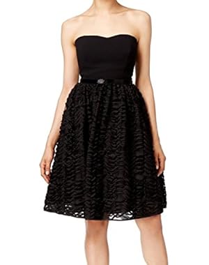 Calvin Klein Women's Sheath Embellished Solid Dress Black 4