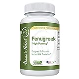 Organic Fenugreek Capsules for Increased Breast Milk Supply During Breastfeeding & Lactation - Potent Fenugreek Seed Supplement/Vitamins- Better Than Tea, Oil,& Leaves - 120 Herbal Vegetarian Pills