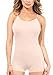 Karies Women's Cotton Spandex Sleeveless Spaghetti Strap Unitard Short Bodysuit Tank Catsuit Romper Nude L