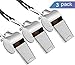 Ktrio Stainless Steel Coach Whistle with Lanyard Sports Metal Whistles Referee Soccer Whistles for School Sports Emergency 1.78 x 0.5 x 0.79 inch, 3 Pack Silver