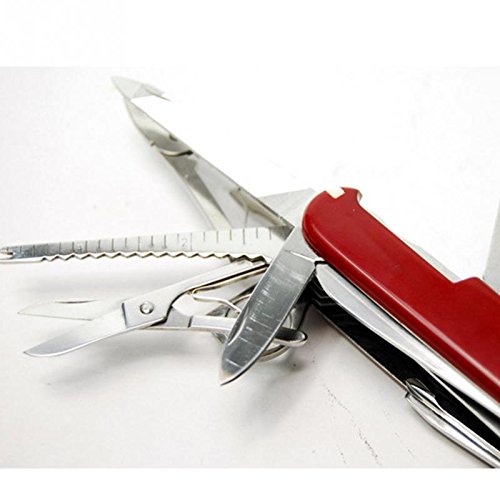 Ducomi® Coltello 17 in 1 Multiuso Pieghevole da Campeggio - Coltellino Sopravvivenza da Tasca 17 Utensili in 1 - Lunghezza 91 mm - Non Victorinox - Alternativa di alta qualità Soddisfatto o rimborsato