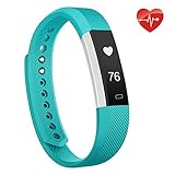 Fitness Tracker, MoreFit Slim Touch Screen Activity Health Tracker Wearable Pedometer Smart Wristband (Silver/ Teal.)