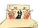 Wedding and anniversary Handmade 3D pop-up card with romantic couple under an arch of beautiful flowers. Ideal complement to flowers for delivery Valentines Day Gift I LOVE YOU