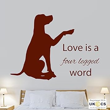 Liebe Vierbeinigen Wort Hund Haustier Cute Living Wall Art Aufkleber