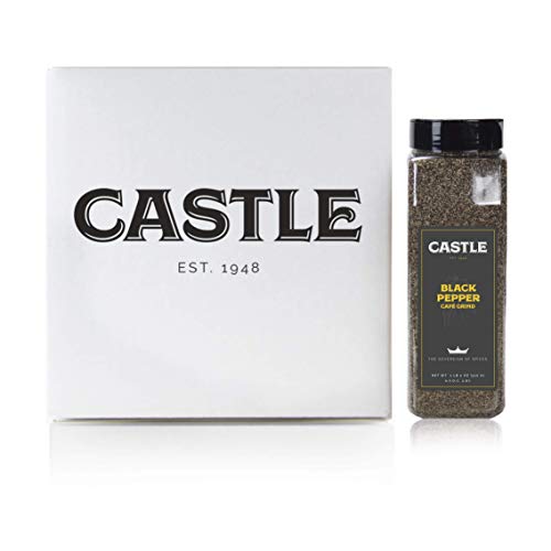 Castle Foods | Black Pepper Cafe Grind 1 lb 2 oz Container Premium Restaurant Quality
