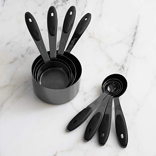 image for Country Kitchen 8-Piece Gunmetal Measuring Cups and Measuring Spoon Se