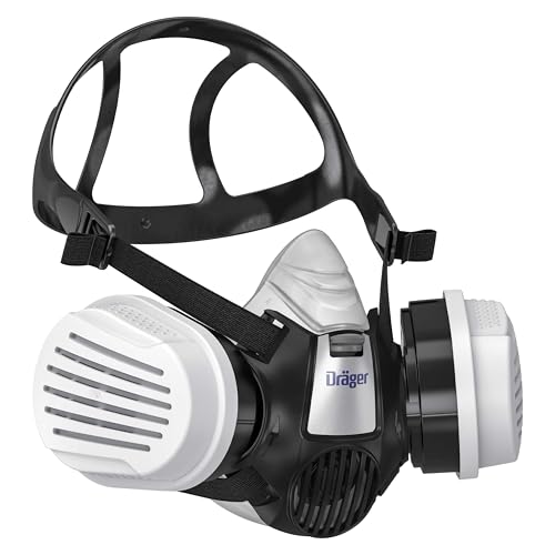 Dräger X-plore 3300 Chemiearbeiterset mit A1B1E1K1 Hg P3 Kombi-Filter – Halbmaske für Chemiearbeiten, zuverlässiger Schutz gegen Dämpfe, Gase und Fein-Staub, Größe M thumbnail 1