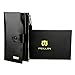 PEIUJIN Women's Large Capacity Luxury Genuine Leather Wallet with Zipper Pocket Smartphone Clutch (Black RFID Blocking)