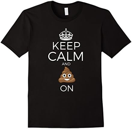 Men's Emoji Poop Shirt - Keep Calm and Poop On Funny Poo Gift XL Black