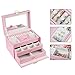 SONGMICS Jewelry Box, Girls Jewelry Organizer, Lockable Mirrored Storage Case, Pink UJBC116