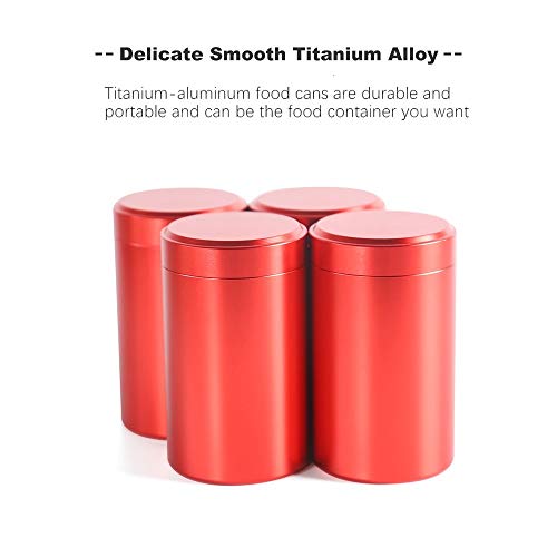 Tea Tins Canister set with Airtight Lids Home Kitchen Canisters for Tea Coffee Sugar Storage Loose Leaf Tea Tin Containers storage (Red 4PC Middle)