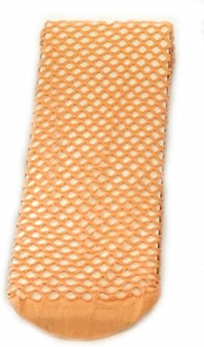 Ladies Girls Women Sexy Knee High Soft Nylon Fishnet Fence Net Socks Stockings in Small Mesh - Salmon