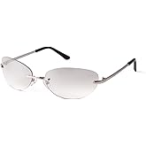 VIA LEECA Trendy Y2k Rimless Sunglasses for Women Men 90s Retro Oval Mirror Lens Shades Fashion Accessories