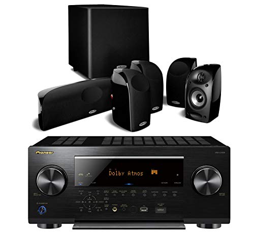 Pioneer Elite VSX-LX503 9.2 Channel 4k UltraHD Network Audio & Video Receiver Home Theater Bundle with Polk Audio TL1600 5.1 Speaker System with Powered Subwoofer – Black