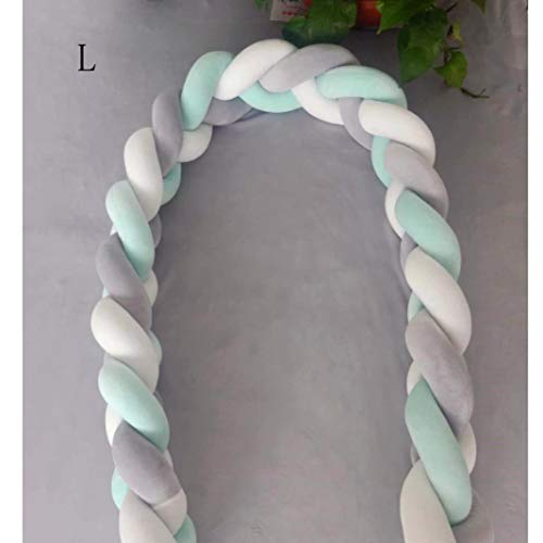 Auwer Sweet Baby Crib Bumper Knotted Braided Plush Nursery Cradle Decor Newborn Gift Pillow Cushion Junior Bed Sleep Bumper (M)