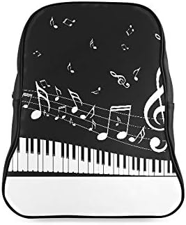 Nusswahn De Abstract Illustration Piano Keys Musical Notes School Bags Fashion School Bag Girls Backpacks Print Zipper Students Unisex Adult Teens Gift Backpacks Luggage Travel Gear