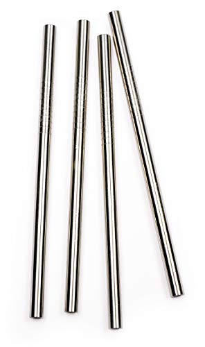 RSVP Endurance 18/8 Stainless Steel Short Drink Straws, Set of 4 (SIP-5CS)