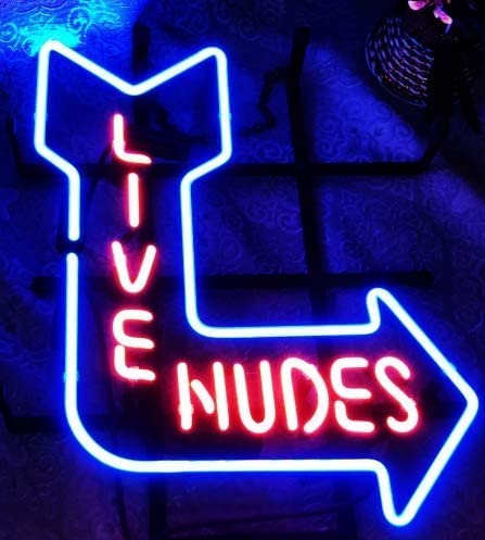 glass tube neon sign handmade New Live Nudes neon sign-17”×13” bar