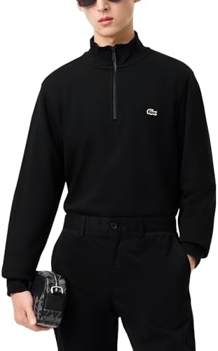 Lacoste Men's Sport Polar Fleece Quarter Zipped Golf Top, Navy