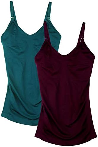 Womens Maternity Nursing Tank Cami for Breastfeeding with Adjustable Straps