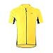 ARSUXEO Men's Slim Fit Cycling Jersey Short Sleeves Bike Bicycle MTB Shirt Yellow Size Large