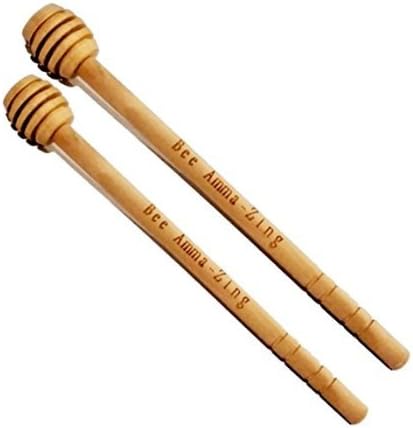 Kiri Honey honey dippers pack of 2 - simple, traditional long handled, wooden drizzler, spoon, dibber, server for thick sauce - honey, chocolate, golden syrup
