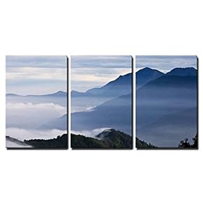 3 Piece Canvas Wall Art - Taiwan Tatachia Beautiful Mountains - Modern Home Art Stretched and Framed Ready to Hang - 16"x24"x3 Panels