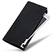 William POLO Men's Genuine Leather Bifold Long Purse Business Clutch Bag Mens Billfold Wallet ID Credit Card Holder Money Clip POLO111 Black