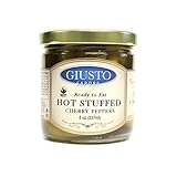 Giusto Sapore Hot Stuffed Cherry Peppers - Ready to Eat - Gourmet Premium Pepper Brand