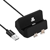 Smart&Cool Nylon Braided 3 in 1 Three Mode Magnetic Charging Dock for i-Product and Android Mobile Devices (5ft-Charging Base-Black)