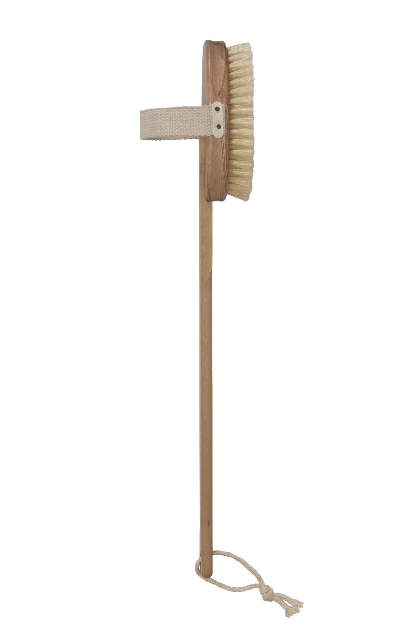 Riffi Beechwood Back Brush with Detachable Handle and Natural Bristles