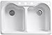 KOHLER K-5818-4-0Kohler Hartland™ Top-Mount Kitchen Sink With Four Faucet Holes, 33 In. X 22 In., White