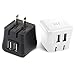hito 2-Pack 12W 2.4A Dual Port Foldable Plug USB Travel Wall Chargers for iPhone Xs/XS MAX/XR/X/ 8/7/ 7 Plus/ 6s/ 6s Plus, iPad Pro/ Air2/ Mini 3/ Mini 4, Samsung, Kindle and More (1x black+ 1x white)