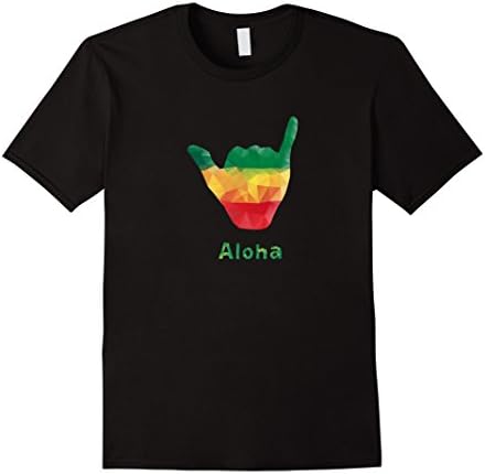 Mens Shaka Rasta Aloha Polygon Graphic T-shirt Medium Black