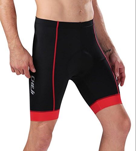 Cycling Men's Shorts Bicycle Bike Pants Half Pants 4D Padded Pants (S, Red)