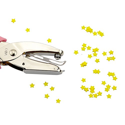 Handheld 1/4 Inch Hole Paper Punch Puncher with Pink Gripï¼ˆStarï¼‰
