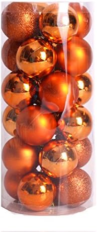 E-bestยฎ 6cm Shiny Colorful Shatterproof Christmas Ball Ornaments for Home, Outdoors, Christmas Tree ,Shopping Mall Etc. (Orange)