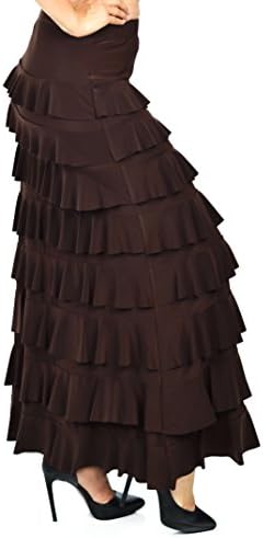 Dare2BStylish Women Waterfall 8 Tiered Boho Layered Maxi Skirt | Reg & Plus Sizes