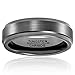 Tungsten Rings for Men Black 6mm Wedding Ring High Polish Matte Finish Engagement Band Comfort Fit