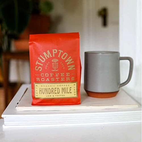STUMPTOWN COFFEE ROASTERS, MEDIUM ROAST ORGANIC WHOLE BEAN COFFEE – HUNDRED MILE 12 OUNCE BAG WITH FLAVOR NOTES OF JAM AND TOFFEE