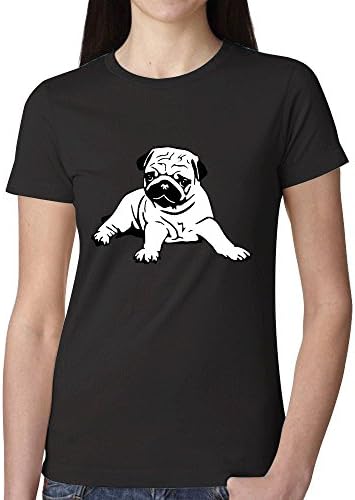 Icefish Funny Cute Pug Women Tee Black