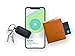 Safedome Recharge Bluetooth Tracking Combo Pack - 1 Premium Leather Smart Key Finder Fob & 1 Rechargeable Tracking Card, Find Your Lost Wallet, Keys,