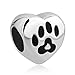 CharmSStory Stainless Steel Dog Mom Charm Pet Paw Print Beads for Bracelets (Dog Mom)