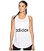 adidas Women's Essentials Linear Loose Tank Top, White/Black, X-Large