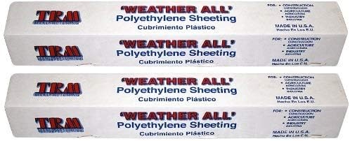 TRM Manufacturing 410C Weatherall 4 Mil Clear Poly Plastic Sheet, 1 Box of 100 Feet Long by 10 Feet Wide ((Set) of 2)