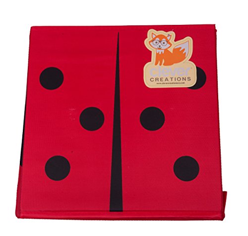 image for Clever Creations Kid's Cushion Top Ladybug Collapsible Toy Storage Org