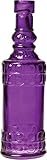 Luna Bazaar Small Vintage Glass Bottle (6.5-Inch, Cylinder Design, Purple) - Flower Bud Vase - For Home Decor, Party Decorations, and Wedding Centerpieces